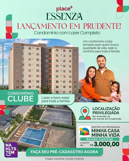 Essenza, condomínio clube na Avenida JK